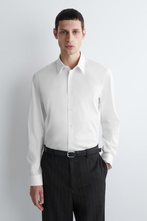 COS Homme Chemise Slim En Popeline De Coton in Blanc
