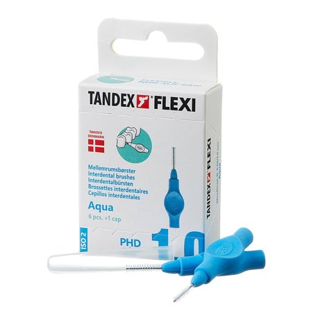 Tandex Mellemrumsbørste Flexi PHD 1.0/ISO 2 Aqua 6 stk, Medicin & Pleje, Mund & Tandpleje, Tandstikker