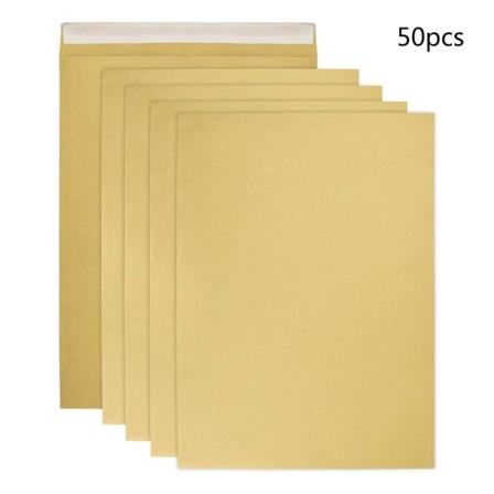 50 stk A4 Kraft konvolut Filer Opbevaringspakker Selvforsegling 9,01x12,75in 100 ark Selvklæbende til Filer Invitationer