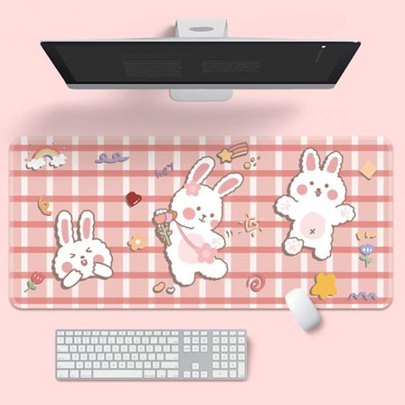 Teen Girls Mouse Pad Kawaii Cartoon Desk Keyboard Mat til bærbar computer kontorbord, perfekt til pige kvinders skrivebordsindretning tilbehør (lys 