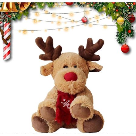 Juleelg Plysjleketøy | Jule Kreativ Søt Elg Utstoppet Dyr Dukkeleketøy Utstoppet Reinsdyrleketøy | Julehjort Plysjleketøy Myk Skrivebord D[D]