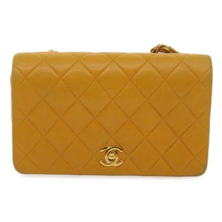 Chanel Vintage, Pre-owned Leather Flap Bag Oranje, Dames, Maat:ONE Size,leer