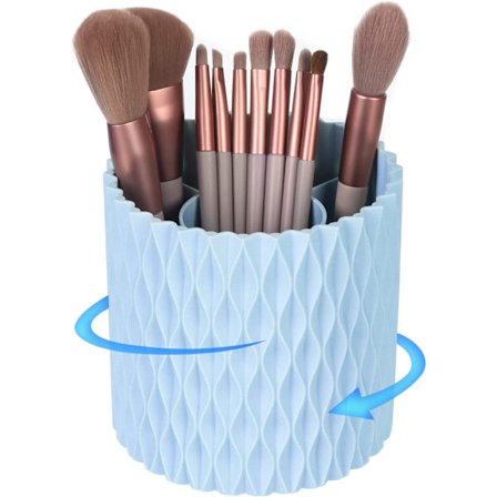 Sminkborsthållare - 360° Rotera Multifunktionell Pennhållare för Skrivbord, Multifunktionell Skrivbordsorganiserare, L