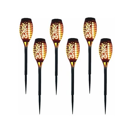 Set med 8 solcellslampor 12 LED 54cm blinkande ljus utomhus trädgårdsdekoration