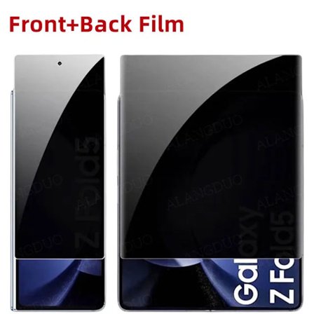 2-i-1 Sekretess Skärmskydd Hydrogel Film kompatibel Samsung Z Fold 6/5 Fold 4 Fold 3 Anti-Spion Skyddsfilm Ej Glas