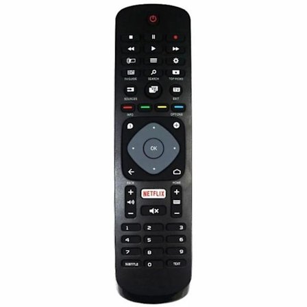 Universell Philips smart TV-fjärrkontroll med Netflix-ersättning svart