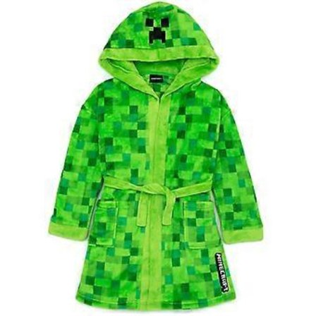 Minecraft Unisex Lasten Kylpytakki Vihreä Pikseli Creeper Uutuuskuvio[HS]