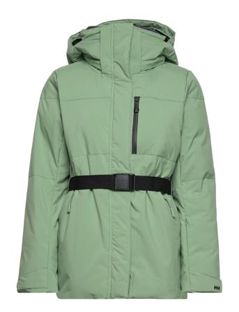 W Nora Long Puffy Jacket Outerwear Sport Jackets Grønn Helly Hansen