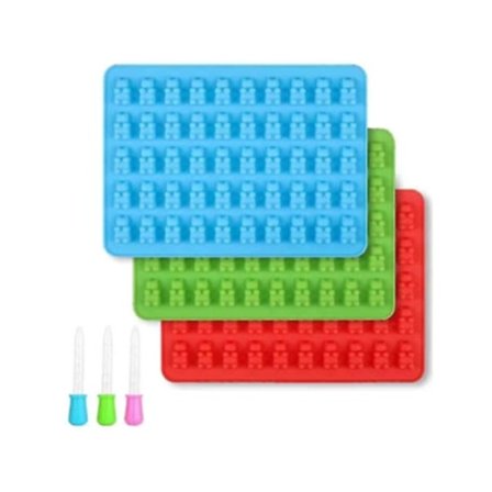 Silikoneforme til slik, form til vingummibamser, med pipetter til vingummi, gelatine, chokolade, Halloween Truyuety