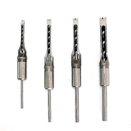 4 st Träbearbetningsborr Fyrkants Mortise Borr Fog Mejsel Verktyg Fyrkantshålsborr