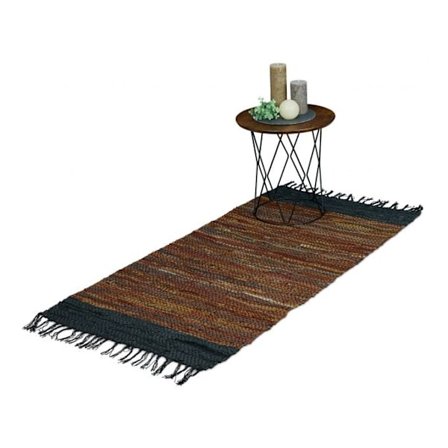 Trasmatta i läder och bomull