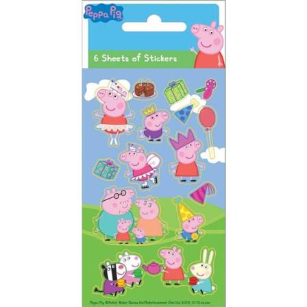 Peppa Pig 6 Små Ark Klistermärken Klistermärke Greta Gris