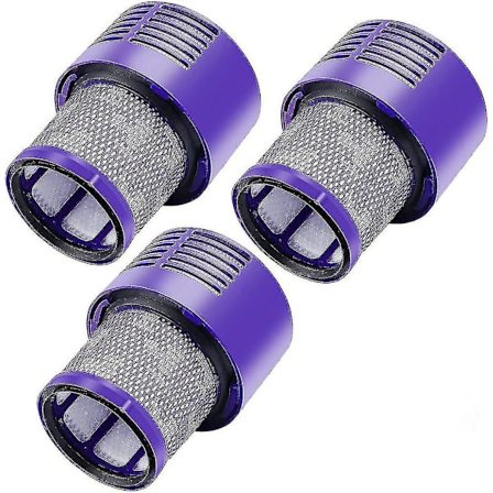 3-pakning erstatningsfilter V10 bak for Dyson V10, V10 Absolute, V10 Animal, V10 Motorhead, V10 Total Clean, Sv12 støvsuger [DB]