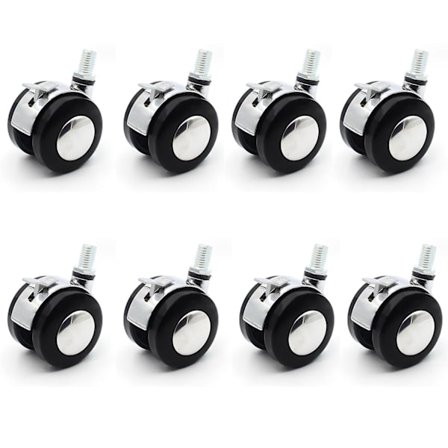 4cm 8 stk tunge hjul kontormøbler hjul stumme lenestol stol hjul erstatning svingbar formet stumme hjul stoler spinnhjul nylon tilbehør