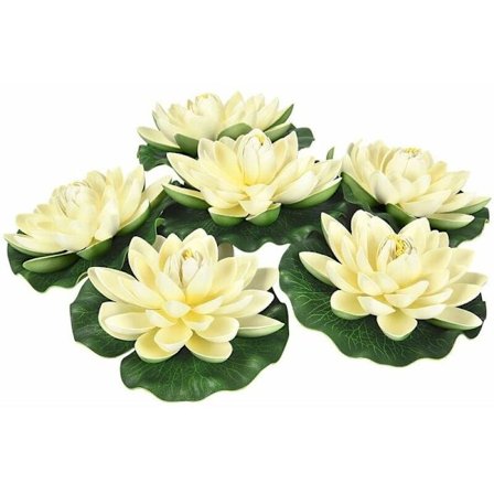 Konstgjorda vattenblommor flytande blommor flytande lotusblomma vatten lotus vattentät för akvarium fontän fisk i fiskbassäng dekoration-XF17-