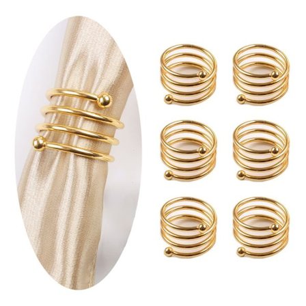 6 stk. Kreative Serviettringer - Gylden Vår, Unik Serviettring