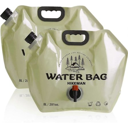 Camping Vattenbehållare - Hopfällbar Vattenförvaringsbehållare med Kran, 8L Dricksvattenbehållare