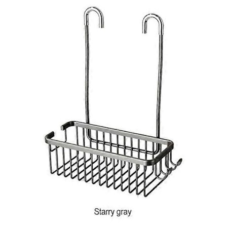 Baderomstilbehør dusjhylle i rustfritt stål med henger, praktiske og praktiske oppbevaringshyller for baderomstilbehør svart