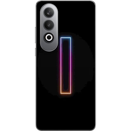 Kompatibel Mobilcover til OnePlus OnePlus Nord CE4 Minimalistisk neonbogstav I i regnbuefarver mod mørk baggrund