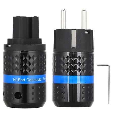 Monosaudio IEC-stik Ren Kobber Rhodium Belagt Audio Strømstik 100-250V Han Hun E102R F102R