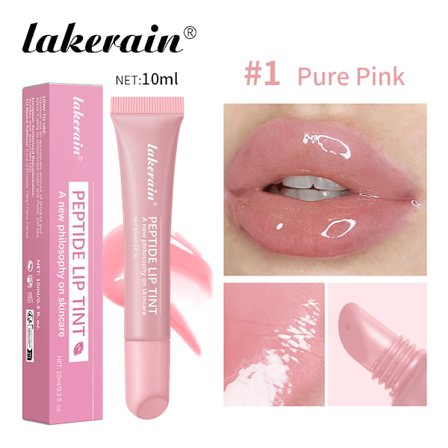 RHODE Peptide Lip Balm, Fuktgivende Farget Gel Lipgloss, Tube Speilfinish Lipgloss, #1 Pure Pink, 10ml