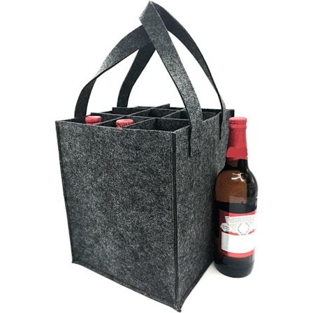 Flaskepose flaskebærer ølbærer filtpose med separat skillevegg