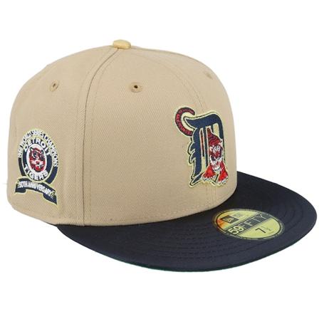 New Era - MLB Beige fitted Cap - Detroit Tigers Golden Royale 59FIFTY Camel/Navy/Green Fitted @ Hatstore