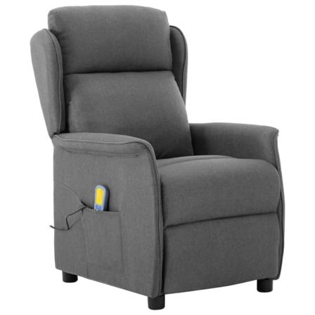 Vidaxl Massagefåtölj Ljusgrå Tyg Grå
