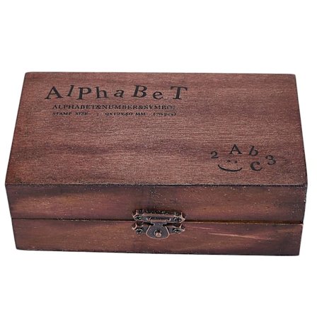 Gummistempel Alfabet Nummer Treskrin Sett Trykk Stil Tre Bokstav 70 stk
