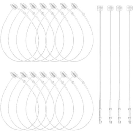 5000 hängande etikettband, transparenta plastfästen, längd