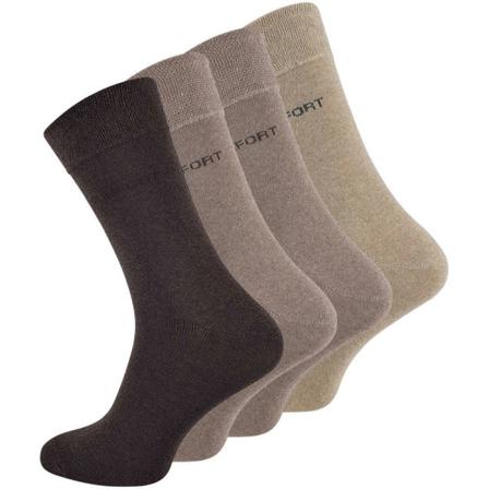 4-pack Strumpor Lös Resår Brun 39-42
