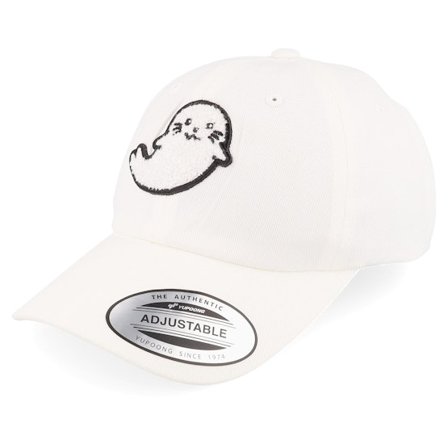 Kiddo Cap - Vit unconstructed Keps - Kids Cute Seal Chenille White Dad Cap @ Hatstore