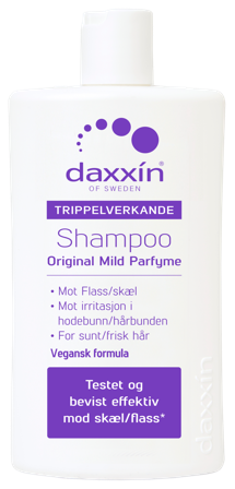 Daxxin sjampo mot flass med parfyme 250 ml