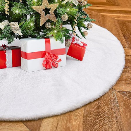 Julklappsskjort 24 tum Vit Konstgjord Päls Julklappsskjort