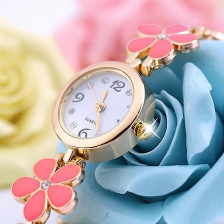 Koreansk Mote Daisy Rosegull Armbåndsur Kvinner