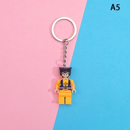 Anime byggeklodser model nøglering Lille dukke tegneserie og nøgler