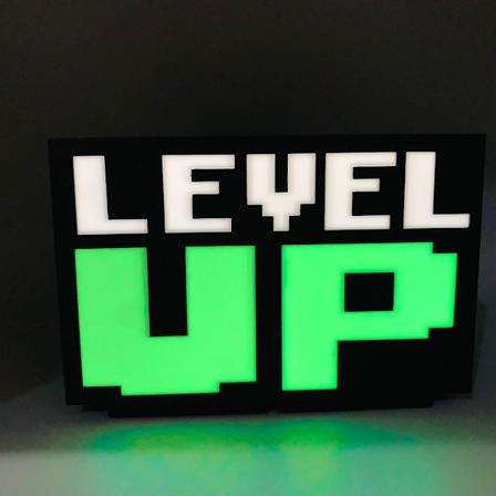 Level Up Oppgradering Nattelampe Nattelampe Nattelampe Søt Barn Bordlampe Romdekorasjon Julegave