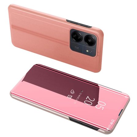 SKALO Xiaomi Redmi 13C 4G Clear View Flip Cover - Rosa guld