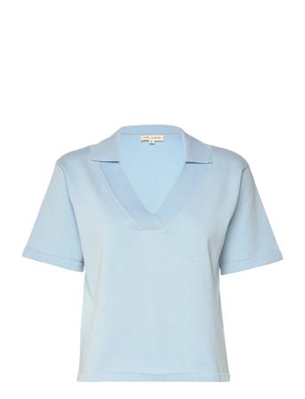 Esmae 2/4 Loose Polo Blouse Knit Blue Esme Studios