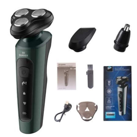 Elektrisk rakapparat för män Razor Wet Rechargeable Rotary USB Charger 3 i 1