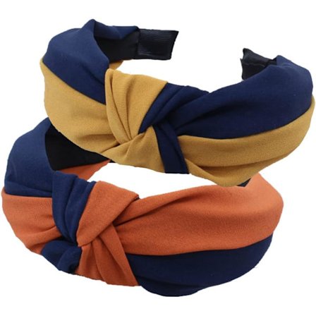 Hårbånd til kvinder 2-pak Farveblok Hårbånd Knudehårbånd Hårtilbehør til daglig brug, dating, sport, pandebånd A