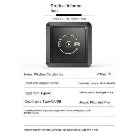 2-i-1 Trådlös Carplay Android Adapter Android Auto Biladapter Trådlös Adapter Konvertera Kabelansluten Till Carplay Trådlös Box