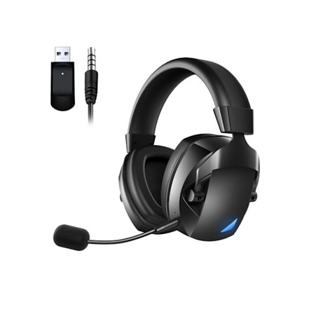 YEMAESRE Trådlöst + Bluetooth Gaming Headset Bluetooth 5.3 USB 2.4Ghz med Brusreducerande Mikrofon Trådbunden Anslutning