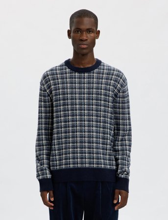 Selected Slhmikolas Ls Knit Relaxed Crew Neck - Multi/patterned - XL