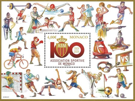 Monaco - ASM 100 år - Postfrisk miniark