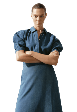 Wera Kortärmad jeansblus IRMA Blusar Blå 36