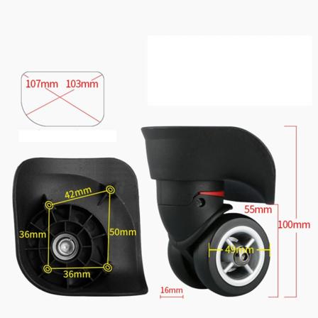 Kääntyvä matkatavarapyörä Universal MUSTA M Black M