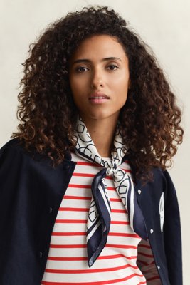 GANT - Monogram-silkeskjerf til dame cream