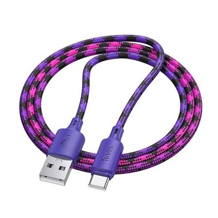 HOCO USB-A till USB-C Kabel 3A 1m Nylon X116 - Gradient Lila
