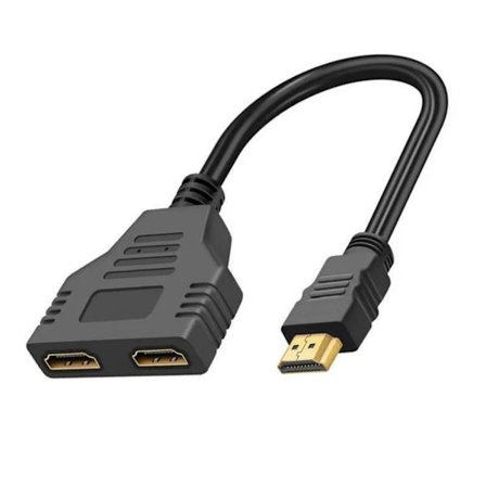 1 indgang 2 udgange HDTV-kabel 1080P Splitter 1 han til HDTV 2-vejs hunadapter
